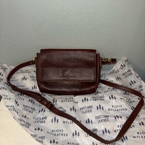 Portland Leather Brown Crossbody Bag with Vintage Charm